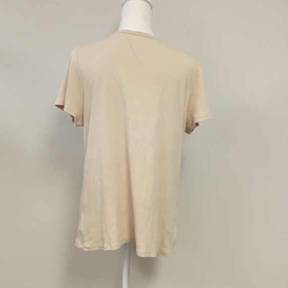 Charter Club Perfectly Soft Pima Women's Tan Short Sleeve Top size XL - Picture 4 of 6